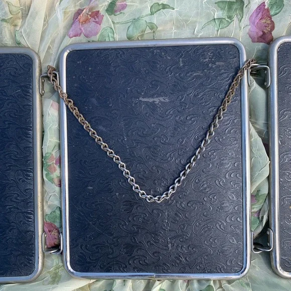 Vintage French Triptych 1950’s Tri-Fold Vanity Barber Mirror - Picture 10 of 17